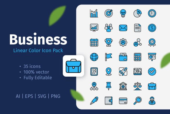 Business Linear Color Icon Pack: A Modern Design Essential for Professionals and Creators