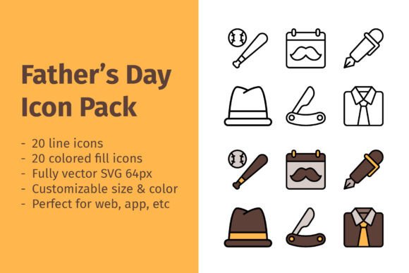Fathers Day Icon Pack: A Versatile Design Resource for Every Occasion