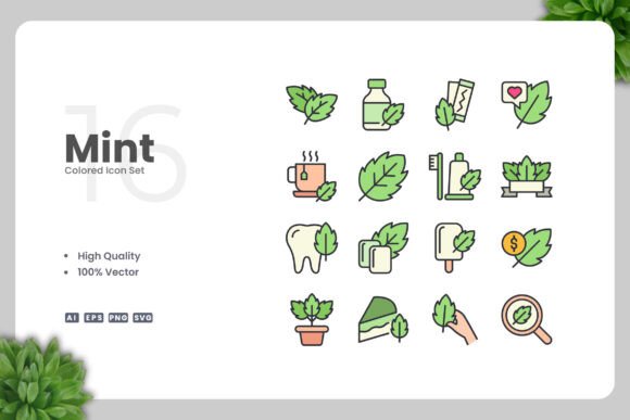 Mint Colored Icons for Versatile Design Projects
