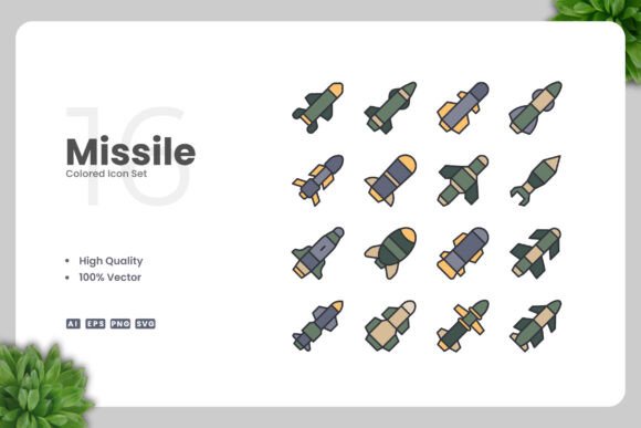 Missile Colored Icons: A Versatile Design Solution for Modern Creatives