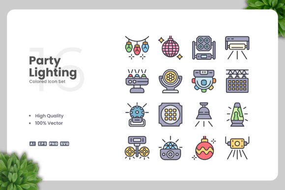 Party Lighting Icons: A Versatile Design Solution for Every Project