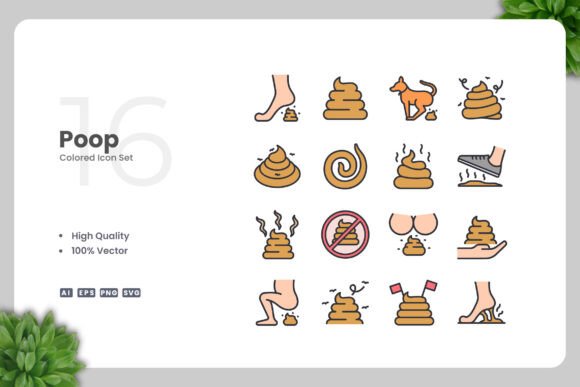 Poop Colored Icons: Simple and Stylish