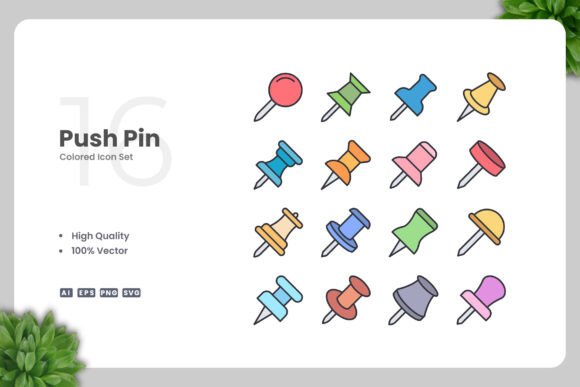 Push Pin Colored Icons: A Versatile Design Tool for Every Project