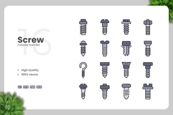 Screw Colored Icons for Streamlined Design Workflows