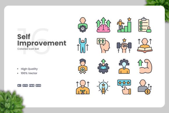 Self Improvement Colored Icons