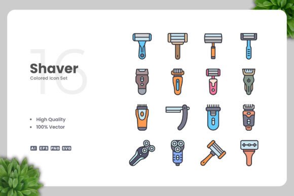 Shaver Colored Icons for Clean Design