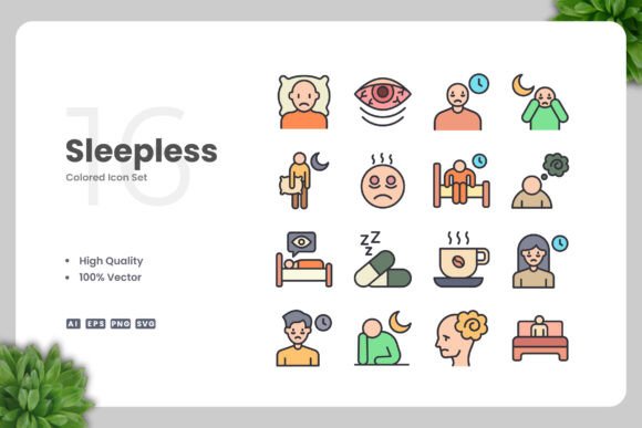 Sleepless Colored Icons: A Versatile Design Solution for Every Project
