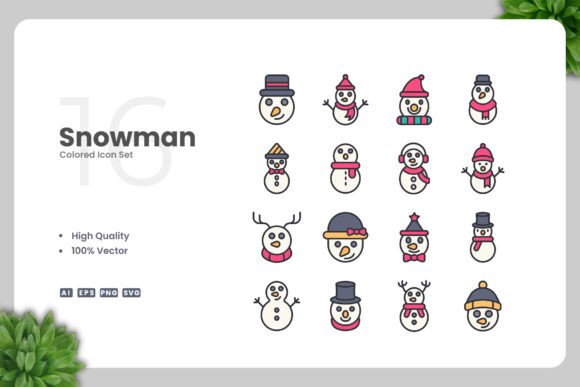 Snowman Colored Icons: A Versatile Design Solution