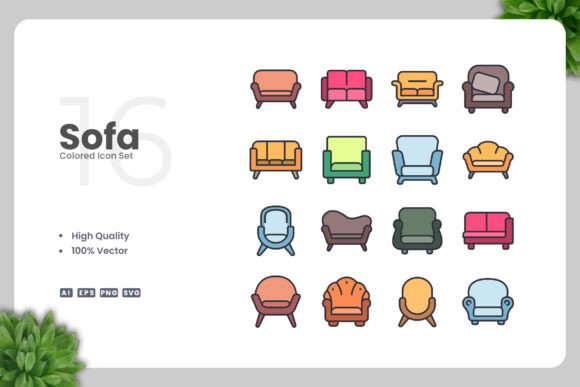 Sofa Colored Icons: A Strategic Design Tool for Modern Creatives