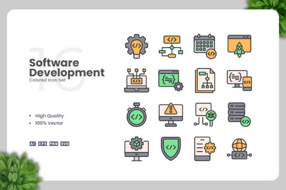 Software Development Colored Icons