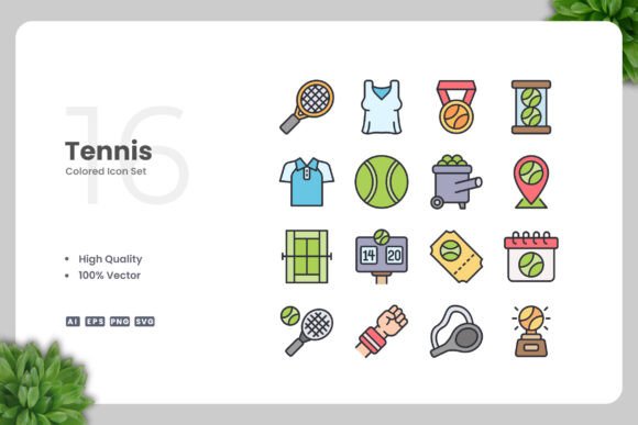 Tennis Colored Icons: A Versatile Design Resource for Modern Projects