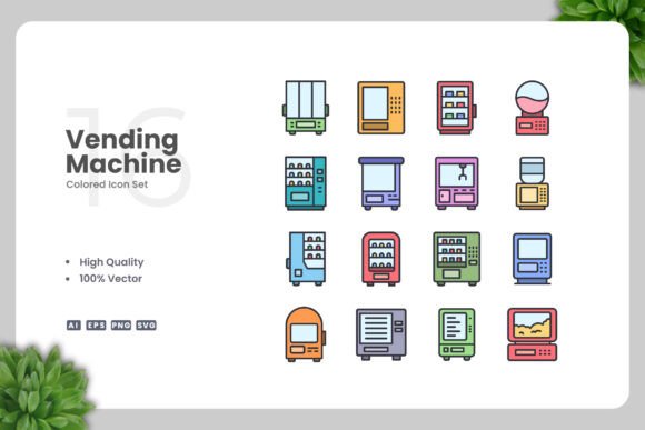 Vending Machine Colored Icons: A Versatile Design Solution