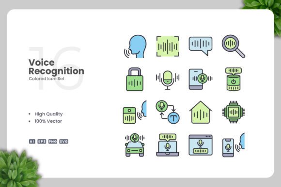 Voice Recognition Colored Icons