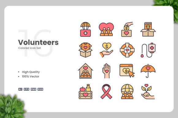 Volunteers Colored Icons: A Versatile Design Resource