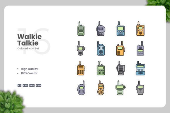 Walkie Talkie Colored Icons for Every Project